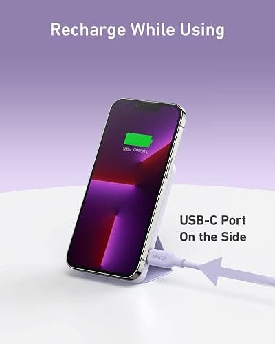 Anker 622 Magnetic Battery (MagGo), 5,000mAh Foldable Magnetic Wireless Portable Charger with Stand and USB-C Port (On The Side), Magsafe-Compatible for iPhone 16/15/14/13 Series thumbnail 6