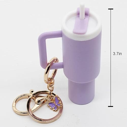 ANDERSE Mini Cup Keychain, Stanley Cup Accessories, School Bag Key Ring Handbag Backpack Charm Lip Balm Keychain for Women thumbnail 3