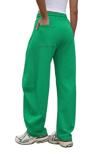 Waitfairy Barrel Sweatpants Women Baggy - 29" Inseam Drawstring Curved Wide Leg Sweatpants Women Lounge Gym Sweats Joggers thumbnail 2