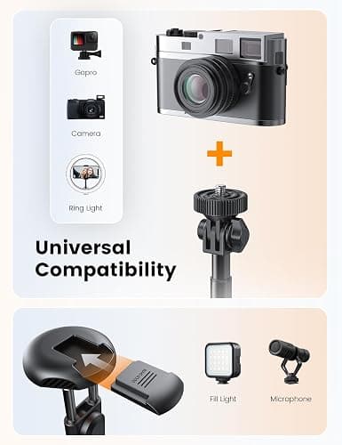 ANXRE 71" Phone Tripod, NT79 Extendable Selfie Stick for Cell Phone＆Camera Photo Video Kits, Travel Tripod Stand with Remote for Video Recording, Phone Holder Tripod Compatible with Phone Camera Gopro thumbnail 4