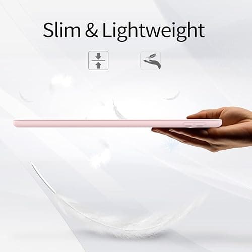 Aoub Case for iPad 9th Generation 2021 10.2 inch, iPad 8th/7th Gen 2020/2019, Without Pencil Holder, Soft TPU Back Case, Slim Lightweight Stand Protective Smart Cover, Auto Sleep/Wake - Light Pink thumbnail 5