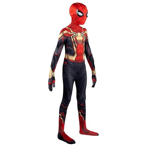 MARVEL Integrated Spider-Man Official Youth Deluxe Zentai Costume - Stretch Spandex with Hidden Zippers and Wrist Slits thumbnail 3
