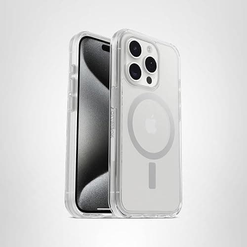 OtterBox iPhone 15 Pro (Only) Symmetry Series Clear Case - (Clear), Snaps to MagSafe, Ultra-Sleek, Raised Edges Protect Camera & Screen thumbnail 4