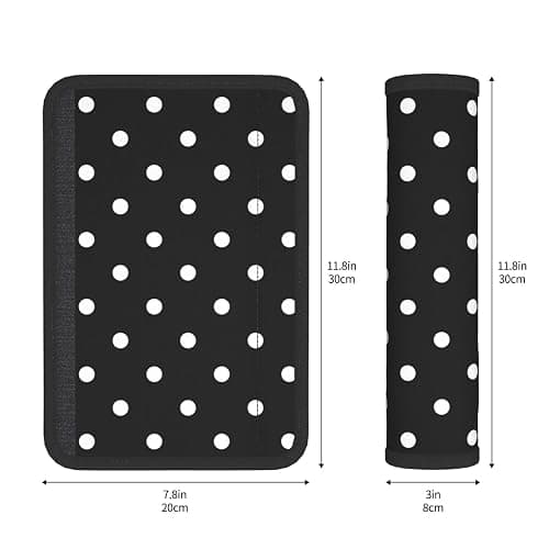 LDHUJDFK Car Seat Belt Cover 2 Pack Polka Dot Black and White Simple Pattern Seatbelt Strap Shoulder Pad Protector Universal Comfort for Car Bag Girls Boys Men Women thumbnail 3