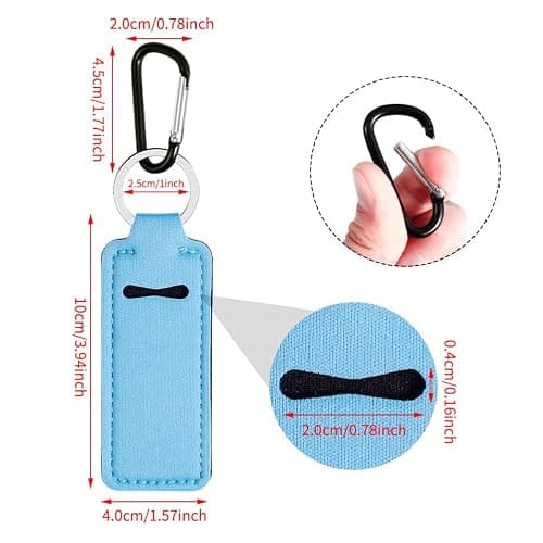 Pengxiaomei 3 Pcs Chapsticks Holder Keychain for Lipstick, Stocking Stuffers for Teen Girls Women Small Christmas Gifts thumbnail 3
