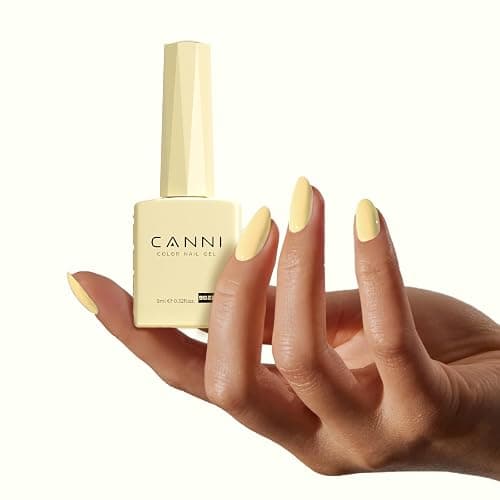 CANNI Pastel Yellow Gel Nail Polish, 1Pcs Pale Light Yellow Gel Polish Butter Neon Color High Gloss Soak Off U V Nail Manicure Salon DIY thumbnail 5