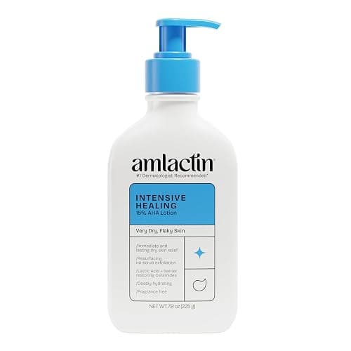 AmLactin Intensive Healing Body Lotion - Therapeutic Lotion for Extremely Dry Skin - No-Scrub Exfoliator and Moisturizer with 15% Lactic Acid AHA and Ceramides, 7.9 oz (Packaging May Vary) - Image 1
