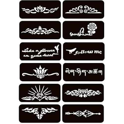 Moricher Henna tattoo kit Temporary Tattoo Kits 5 cones 96 Stencils Gifts for DIY Art Party thumbnail 6