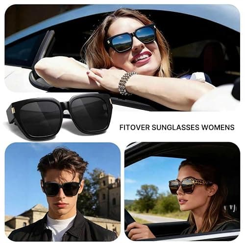 HAOLOTA Polarized Fit Over Glasses Sunglasses for Women Men Trendy Square Wrap Around Shades UV Protection thumbnail 3