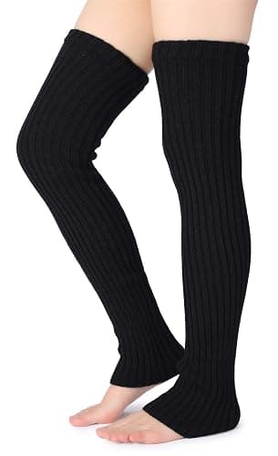 Pareberry Women's Winter Over Knee High Footless Socks Knit Warm Long Leg Warmers thumbnail 2