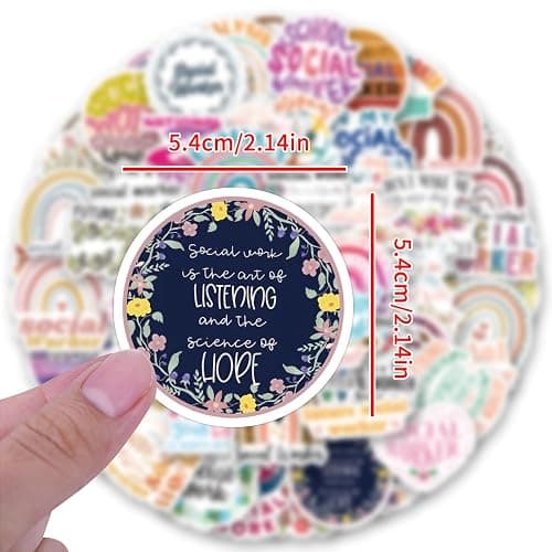 UBOFUGS 120 PCS Social Worker Stickers,ocial Justice Stickers,Social Work Values Stickers,Water Bottle Laptop Journal Stickers,Social Workers Gift thumbnail 3