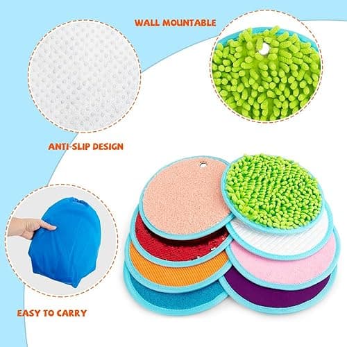 Sensory Mini Mats with Storage Bag Assorted Textured Play Mat Educational Tactile Sensory Toys for Autistic Children Kids Baby Toddler with Sensory Issues Fidgeting Activity thumbnail 4
