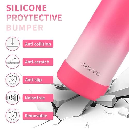 Mininoo Kids Water Bottle, Girls Water Bottle for School, 16oz Metal Stainless Steel Water Bottle Kids with Straw Lid（Sweat Peach） thumbnail 6