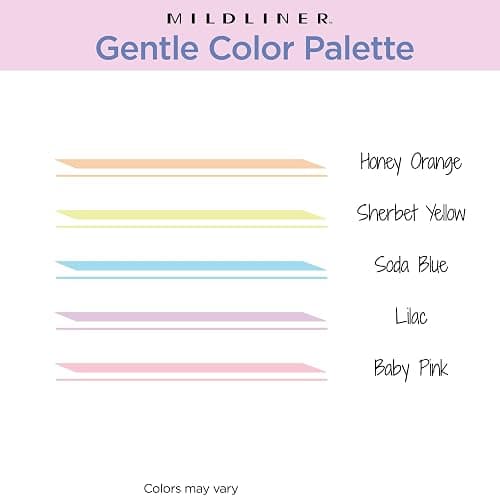 Zebra Pen MILDLINER Dual-Tip Highlighter Set, Broad and Fine Point Tips, No Bleed, Ideal for Bible Highlighting, Journaling, School and Office Supplies, Assorted Gentle Ink Colours, 5-Pack (78705) thumbnail 3