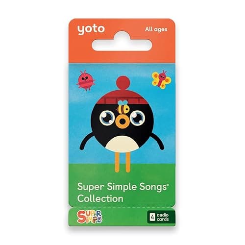 Yoto Super Simple Songs Collection – 4 Kids Musical Cards for Use with Player & Mini All-in-1 Audio Device, Educational Screen-Free Listening with Fun Singalong Music for Playtime Parties Travel