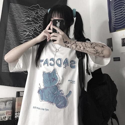 Harajuku Style Woman T-Shirt ins Style Cute Cartoon top Loose Short-Sleeved T-Shirt Kawaii Clothes thumbnail 5