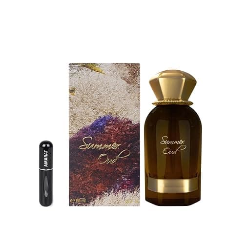 Summer Oud Extrait de Parfum, 60 ml, arabisches Parfüm, Unisex, lange Lebensdauer, inklusive nachfüllbarem Zerstäuber, bernsteinfarbener orientalischer Duft mit rauchigen Noten, Safran, Rose, Karamell - Image 1