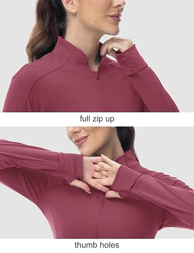 BGOWATU Women's Workout Jacket Lightweight Zip up Running Athletic Jackets with Thumb Holes thumbnail 6