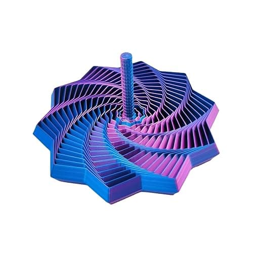 Printed Expanded Sensory Star,Multi-Faceted Stress Relief Fidget Toy, PLA Material, Vertical Silky Design, Push Play Spinner,Great Christmas & Birthday Gifts (Laser Purple 9CM) - Image 1