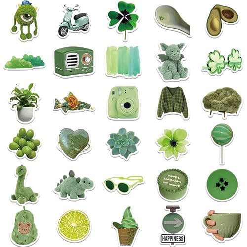 ZJSXINDI Green Plant Stickers Aesthetic 50pcs Waterproof Laptop Stickers Decals for Water Bottle Laptop Computer Skateboard Bumper,Aesthetic Vsco Vinyl Stickers for Kids Teens Girls (Green Mood) thumbnail 4