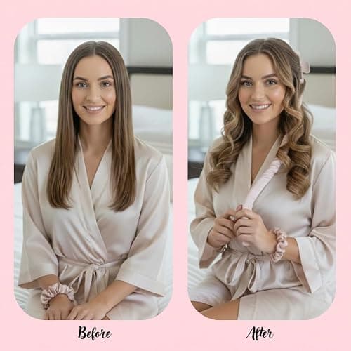 Sense Wellness Satin Heatless Curling Kit, 39" Rod – No Heat Overnight Curls for Frizz-Free Waves – Comfortable Set w/ 2 Scrunchies, Claw Clip for All Hair Types (Lilac) thumbnail 6