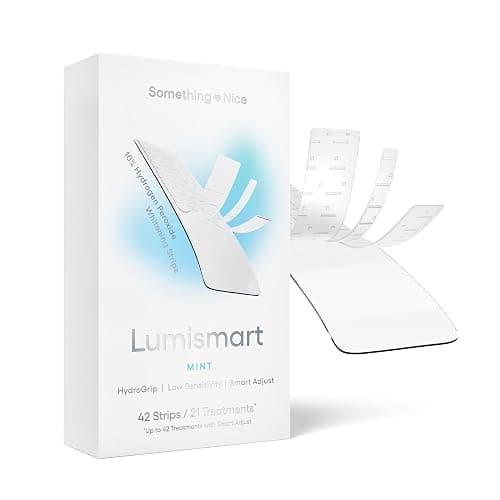 Something Nice Lumismart Whitening Strips - Dentist-Designed, Enamel Safe, up to 42 Treatments with Smart Adjust - Teeth Whitening Strips in Mint for Sensitive Teeth - Image 1