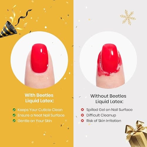 Beetles Liquid Latex for Nail 15ml - Peel off Nail Polish Cuticle Guard with Plastic Nail Care Stick Christmas Nails Design Air-Dry Liquid Latex Barrier for Protector Fingers thumbnail 2