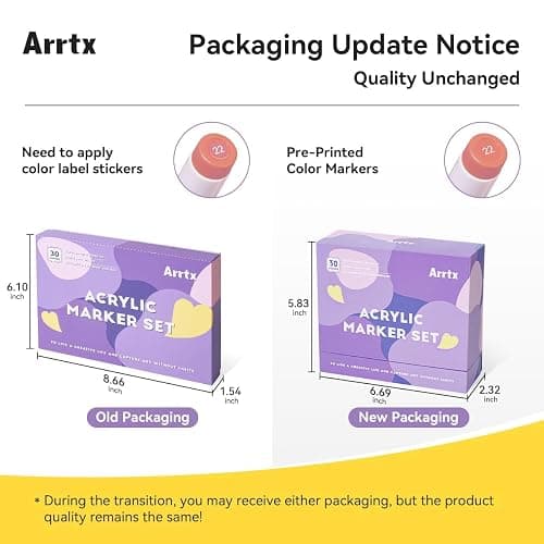 Arrtx 30 Colors Acrylic Paint Pens for Rock Painting, Extra Brush Tip, Water Based Paint Markers for Stone, Glass, Easter Egg, Wood and Fabric Painting-No Toxic,No Odor thumbnail 3
