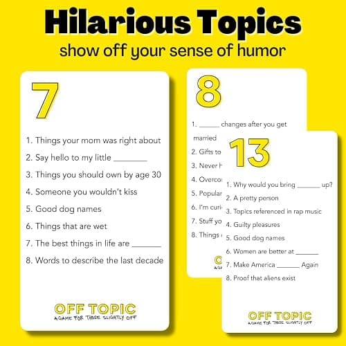 OFF TOPIC Party Game for Adults - Fun Adult Board Games for Groups of 2-8 Players - Hilarious Game Night Card Game for Friends, Family & More thumbnail 4