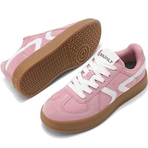 EADNLY Women's Retro Fashion Sneakers - Gum Sole Suede Casual Walking Footwear Skate Shoes Non Slip Trainers thumbnail 2