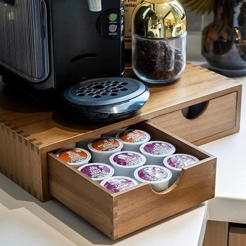 Boîte de rangement pour capsules de café, tiroir de rangement pour capsules de café et jeux de thé, support pour machine à café thumbnail 5