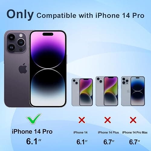 TEOPHA Magnetic Clear Case for iPhone 14 Pro (6.1-Inch) Compatible with MagSafe, Shockproof Anti-Scratch Phone Bumper Cover for iPhone 14 Pro - Clear thumbnail 2
