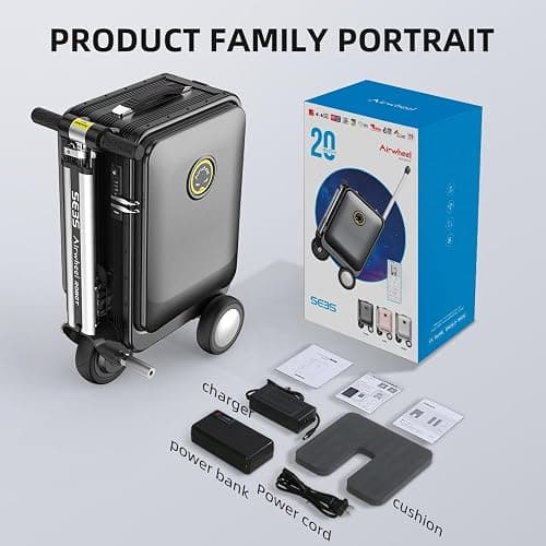Airwheel SE3S Smart Rideable Suitcase Electric Luggage Scooter For Travel (black) thumbnail 7