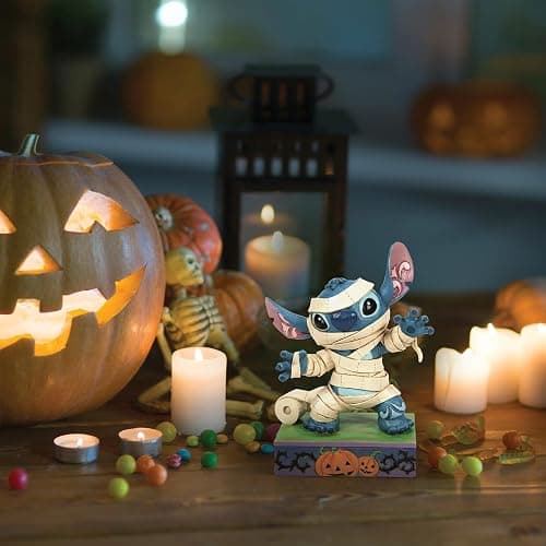 Enesco Disney Traditions Collection by Jim Shore Halloween Lilo and Stitch Mummy Costume Figurine- Stone Resin Hand Painted Crafted Collectible Disney Halloween Stitch Figurines Home Decor, 6.25 Inch thumbnail 2