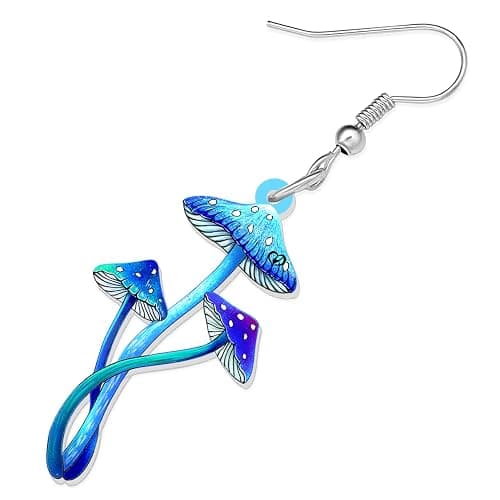 LONYOO Anime Mushroom Earrings Gifts for Women Ornaments Jewelry Novelty Acrylic Dangle Hypoallergenic Hook Charms thumbnail 4