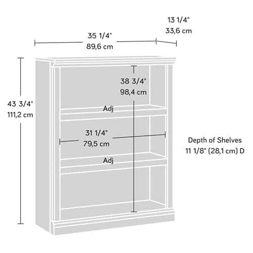 Sauder Miscellaneous Storage 3-Shelf Bookcase/ Book shelf, Select Cherry finish - Select Cherry Finish thumbnail 10
