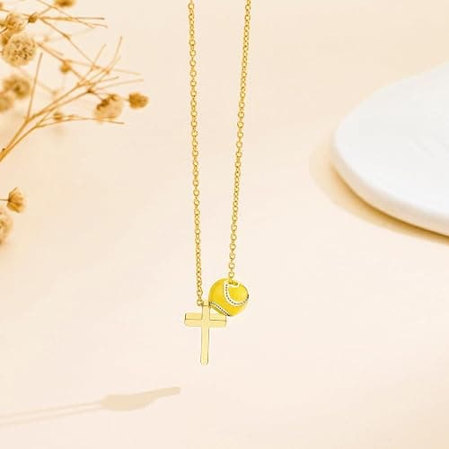 KYROVIA Soccer Softball Volleyball Gifts Necklace for Women Tennis Football Basketball Necklaces Gift Sports Accessories Stuff Jewelry for Lovers 16+3 Inches thumbnail 4