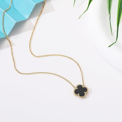 AIPPK Clover Pendant Necklace for Women 18K Gold Plated Four Leaf Clover Necklaces Lucky Simple Jewelry Gifts for Women thumbnail 3