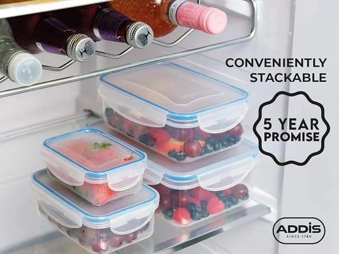 Addis Clip Tight Food Storage Container Large 5.3 Litre Rectangle Airtight Silicone Seal Containers Bpa Free Easy Locking Lid Clips, Clear Transparent thumbnail 4