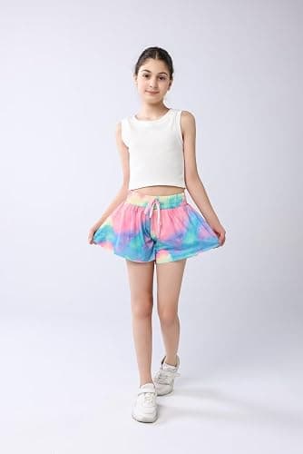 zqajuxg Girls Flowy Shorts with Spandex Liner,2 in 1 Butterfly Shorts Teen Girls with Pockets for Sports，Running，Athletic thumbnail 3