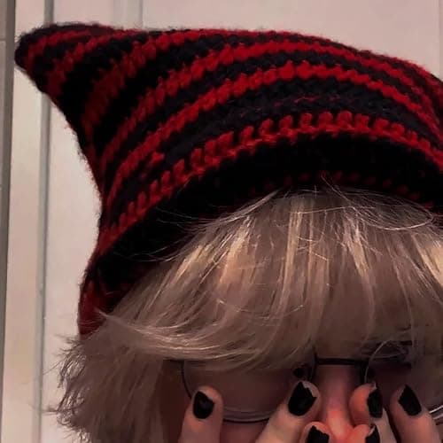 SINSEN Women's Cat Beanie Crochet Hats with Ears Knitted Winter Warm Elastic Cap Slouchy for Girls Adults Kids thumbnail 2