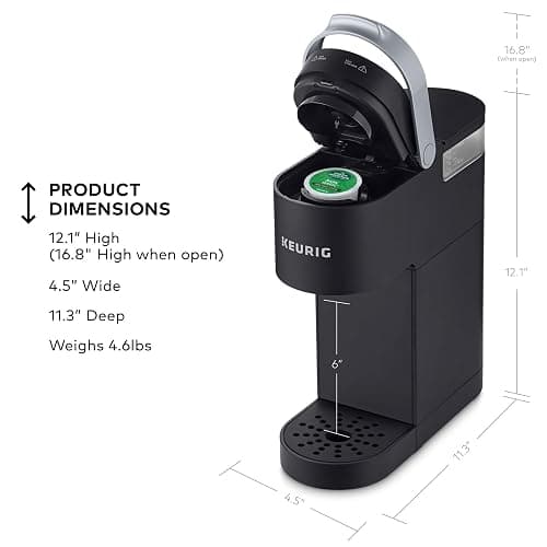 Keurig K-Mini Single Serve K-Cup Pod Coffee Maker, 6 to 12oz Brew size, with Cord Storage, Perfect for Small Spaces, Black thumbnail 3