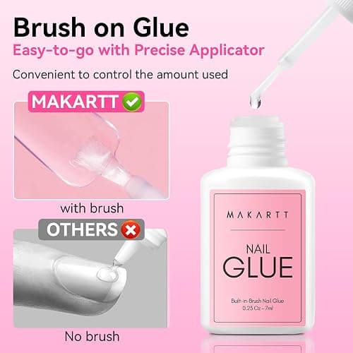 Makartt Nagelkleber für Kunstnägel, Nail Glue Extra Starker Schnelltrocknend in 5 s, 28 Tage lang anhaltend, Acryl Nail Glue for Nagelspitzen Oder Reparierte Nägel, Keine UV-Lampe erforderlich thumbnail 5