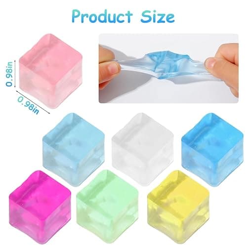 Ice Cube Sensory Toys 24 Pcs Squishy Fidget Stress Cube for Adults Kids Anxiety Stress Relief Hand Therapy Sensory Squishy Ball Classroom Prize Box Toys thumbnail 3