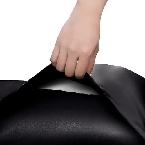 Homiest Ruffled Satin Sheets Full Size 6pc Set - Black Bed Sheet Set with 15 Inch Deep Pocket Fitted Sheet, 1 Flat Sheet, 2 Ruffled Pillow Shams & 2 Pillowcases, Similar to Silk Sheets thumbnail 8