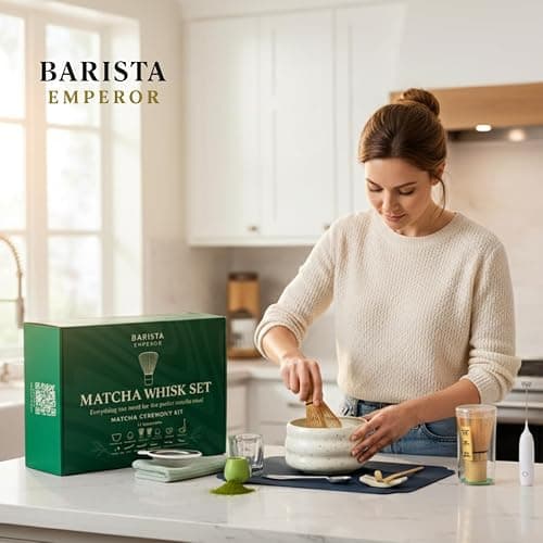 BARISTA EMPEROR® PREMIUM 11pcs MATCHA WHISK SET - Matcha Kit with Bowl and Electric Frother for Quick Prep – Matcha Set Kit with 11 Elegant Accessories for Daily Rituals - Complete Matcha Gift Set  thumbnail 2