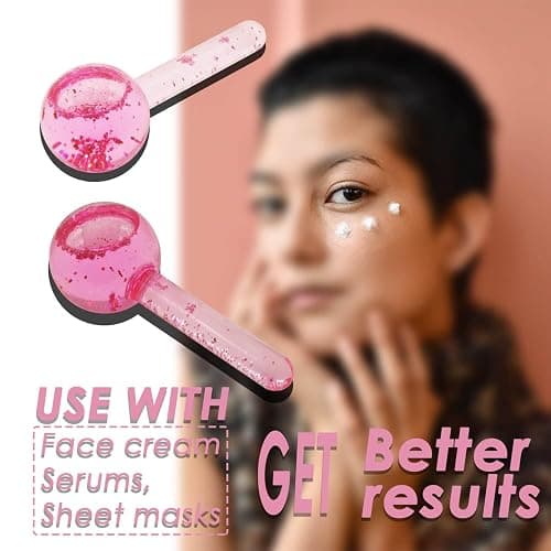 Lazzybeauty Ice Globes for Facial Cooling - 2 PCS Set for Eye & Neck, Cold Glass Ice Roller Ball, Cryo Sticks Face Globes, Tighten Skin, Reduce Puffiness and Dark Circles, Enhance Circulation thumbnail 2