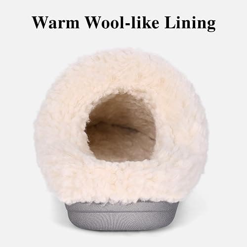 Evshine Warm Knit House Slippers for Women Comfy Wool-Like Lined Chenille Slippers with Memory Foam and Indoor Outdoor Soles thumbnail 3