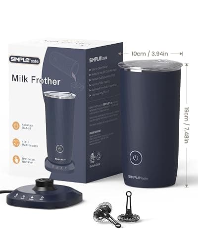 SIMPLETASTE Milk Frother, 4-in-1 Electric Milk Frother and Steamer, Automatic Warm and Cold Foam Maker and Milk Warmer for Latte, Cappuccinos, Dark Blue thumbnail 7