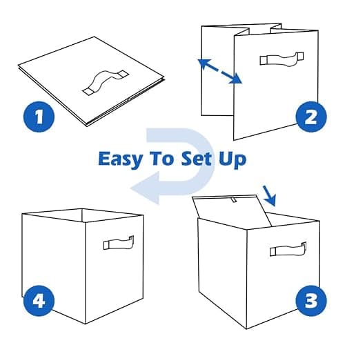 ShellKingdom Foldable Fabric Storage Cubes And Cloth Organizer Drawer For Closet And Toys, 6 Pack (Beige) thumbnail 9